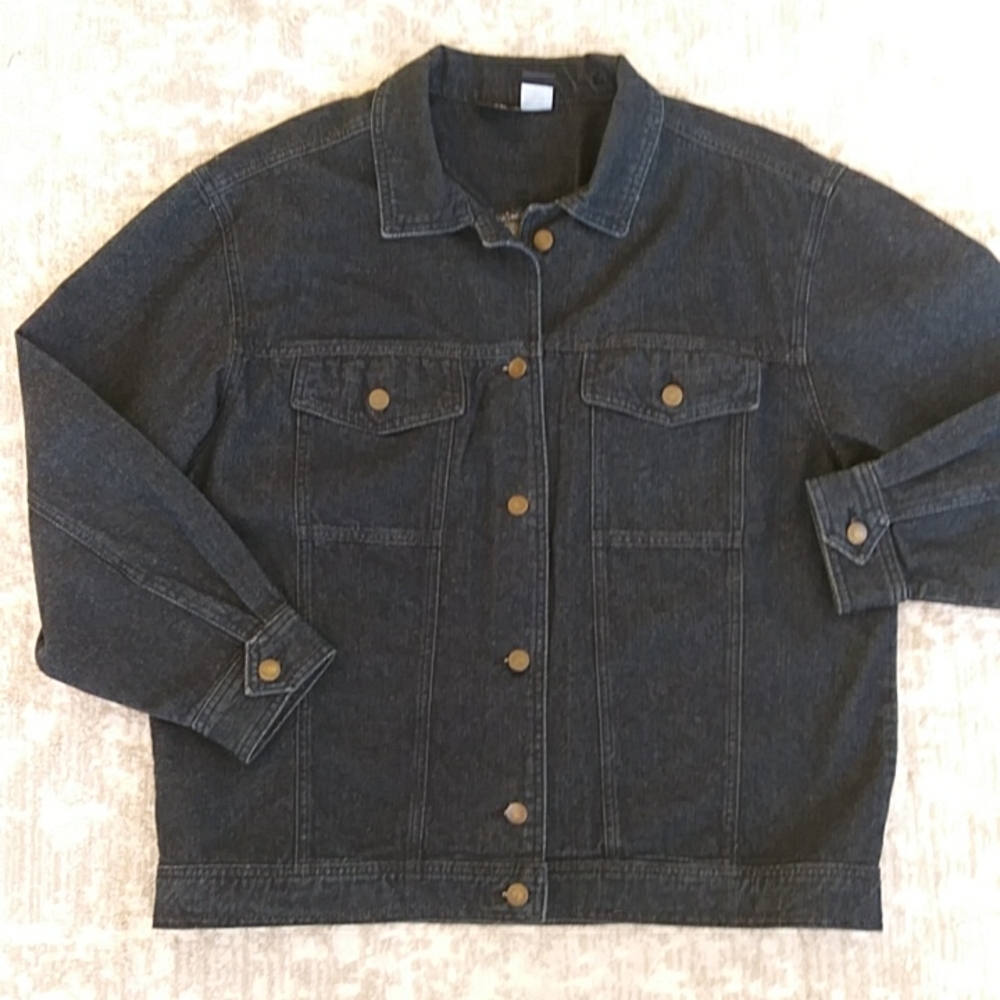 Boutique Europa Oversized Truckers Jean Jacket L Dark Wash